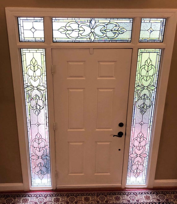S 33 Dreamy Beveled Entry Stained, Stained Glass Sidelight Windows