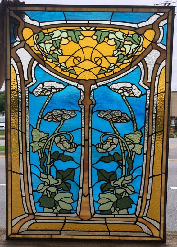 W-430 Art Nouveau - Stained Glass Window - Terraza Stained Glass
